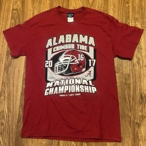 Alabama Crimson Tide Shirt Men Medium Red National Champions Roll Tide 2017‎